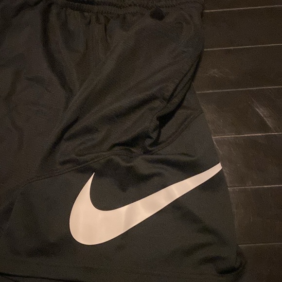 Nike athletic shorts, black with white logo on left side, XL - Picture 2 of 4